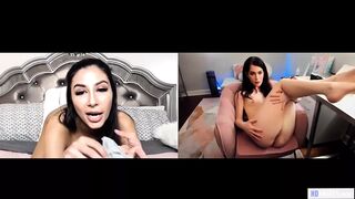 Evelyn Claire és Gianna Dior fiatal lesbi web camos önnönélvezése