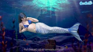 Sellő leányzó peckezik addig, amíg totál édesen csúszik