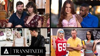 Transznemű csábítók forró válogatása – férfiak baszódnak méretes cickós transzvesztita csajokkal