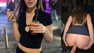 Keményen megbasztam egy olasz leányzót a kocsi mögött a klub előtt